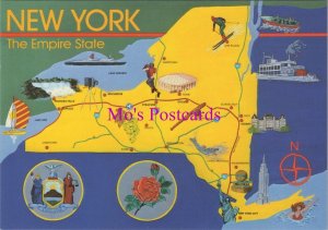 America Postcard - Maps, Map of New York, The Empire State  RR20556