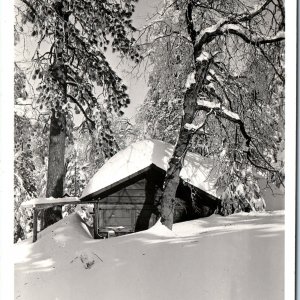 c1930s Extreme Snow Storm RPPC Cabin House Buried Real Photo Postcard A94