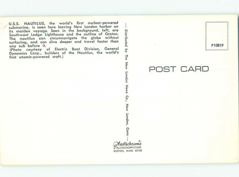 Pre-1980 military USS NAUTILUS NAVY SUBMARINE New London Connecticut CT AF3774