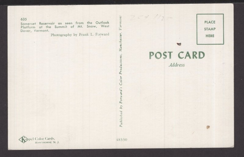 VT West Dover, Somerset Reservoir, Outlook Platform Summit of Mt. Snow ~ Chrome