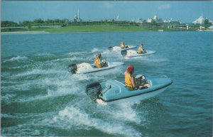 Postcard Walt Disney World Boating on Bay Lake Orlando FL