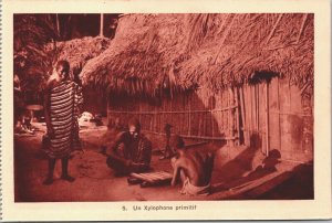 Ivory Coast Un Xylophone Primitif Natives Côte d’Ivoire Vintage Postcard 03.83