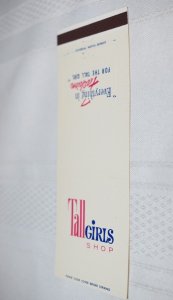 Tall Girls Shop 30 Front Strike Matchbook Cover