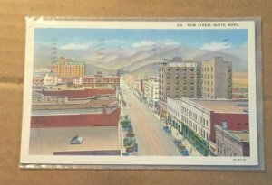 1942 USED .01 LINEN POSTCARD - PARK STREET, BUTTE, MONTANA