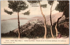 Collection Artistique Eze (Alp-Man) Entre Les Pins Route De La Corniche Postcard