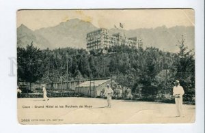 424259 SWITZERLAND CAUX Grand Hotel Rochers de Naye tennis court OLD postcard