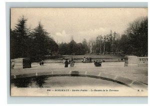 1909 Postcard Bordeaux Jardin Public Le Bassin De La Terrasse 258 Un Posted