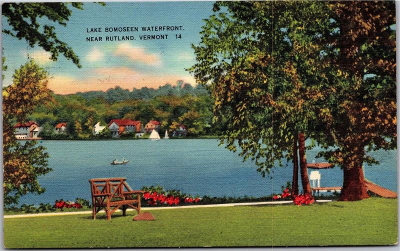 Lake Bomoseen Waterfront Near Rutland Vermont c1940 Vintage Postcard K07