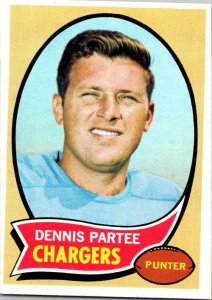 1970 Topps Football Card Dennis Partee San Diego Chargers sk21521