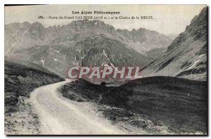 Postcard Old Route du Grand Galibier and the Chain of Medjeh