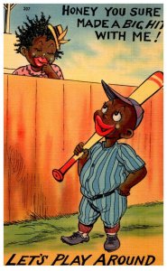 Black Boy Valentine Baseball player