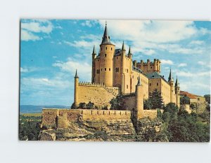 Postcard Alzacar Castle in historic Segovia, Spain