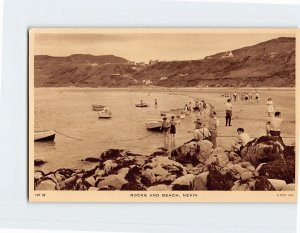 Postcard Rocks And Beach Nevin Wales