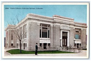 Colorado Springs Colorado Postcard Public Library Exterior Building 1920 Vintage