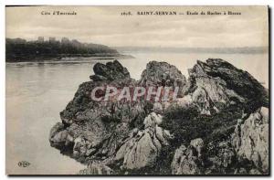 Old Postcard Saint Servan Rock Study has Bizeux