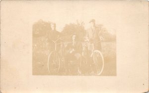 J57/ Interesting RPPC Postcard c1910 Early Bicycle Riders People 241