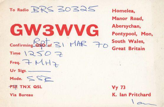 Wales Pontypool Abersychan Amateur Radio Club QSL Vintage Welsh Postcard