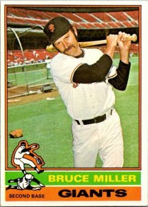 1976 Topps Baseball Card Bruce Miller San Francisco Giants sk13454