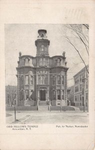 AMSTERDAM NY NEW YORK-ODD FELLOWS TEMPLE~1900 TUCKER POSTCARD-1912 PSK TUSCARORA