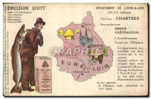 Old Postcard Correze Emulsion Scott Poisson Chartres Eure et Loir