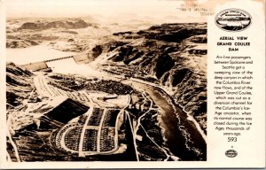 Real Photo Postcard Grand Coulee Dam Columbia River Washington