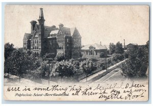1905 Polytechnic School Exterior Building Terre Haute Indiana Vintage Postcard