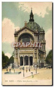 Postcard Old Paris Church of Saint Augustine