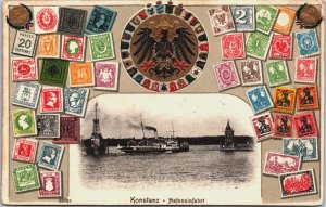 Germany Konstanz Hafeneinfahrt Vintage Postcard C128