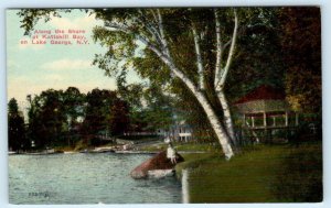 LAKE GEORGE, New York NY ~ Shore & Homes KATTSKILL BAY c1910s  Postcard