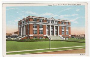 Court House Sweetwater Texas linen postcard