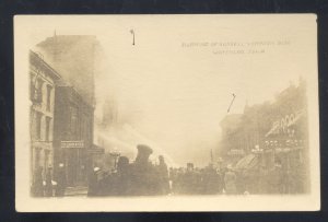 RPPC WATERLOO IOWA DOWNTOWN FIRE DISASTER BANK REAL PHOTO POSTCARD