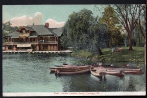 Illinois CHICAGO Boat House, Lincoln Park - Lithochrome - Divided Back