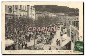 Old Postcard Le Marche Nice Cours Saleya