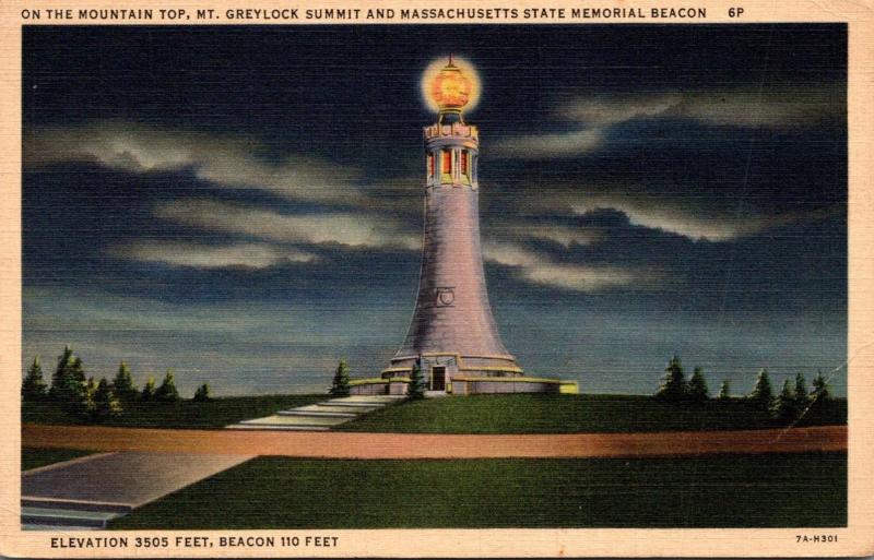 Massachusetts My Greylock Summit & Massachusetts State Memorial Beacon Curteich