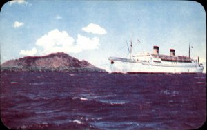 Waikiki Hawaii HI Steamship Lurline c1950s-60s Postcard