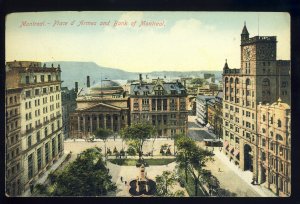Montreal, Quebec, Canada  Postcard, Place d' Armes & Bank Of Montreal