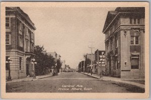 Central Ave Prince Albert Sask Postcard Heliotype Litho H81