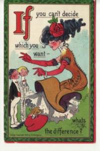A/S   DWIG   IF YOU CAN'T DECIDE ...  1910 postcard