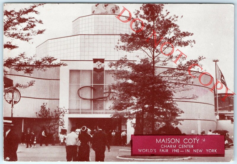 1940 New York Worlds Fair Maison Coty Charm Center Lith Photo PC Long Island A28