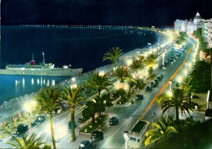 France Nice At Night La Promenade des Anglais