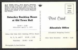 Massachusetts, Pittsfield - Old Town Hall - Banking Hours Ad - [MA-386]