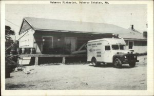 Sebasco Estates ME Fisheries Bldg Delivery Truck Postcard