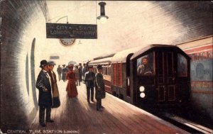 Tuck London England ENG Railway Tube Station Subway c1910 Postcard