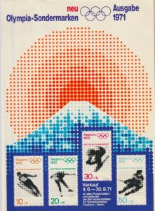 VINTAGE POSTCARD 1972 WINTER OLYMPCIS ADVERTISING CARD FOR GERMAN POSTAL SERVICE