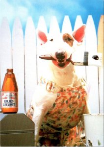 Beer Advertising BUD LIGHT & SPUDS MACKENZIE~Dog Mascot/Paint Brush 4X6 Postcard