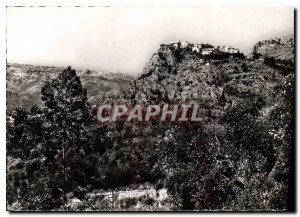 Postcard Modern Riviera Gourdon on a rock