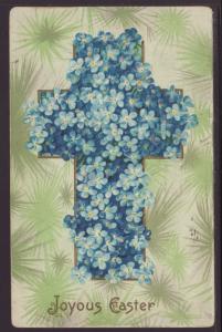 Joyous Easter,Flower Cross Postcard