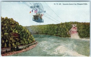 c1910s Niagara Falls Spanish Aero Car Allies Flags Postcard France LuckyBuck A38