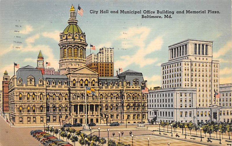 City Hall, Municipal Office Building, Memorial Plaza Baltimore, Maryland MD