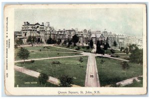 c1910 Queen Square St. John New Brunswick Canada Antique Posted Postcard